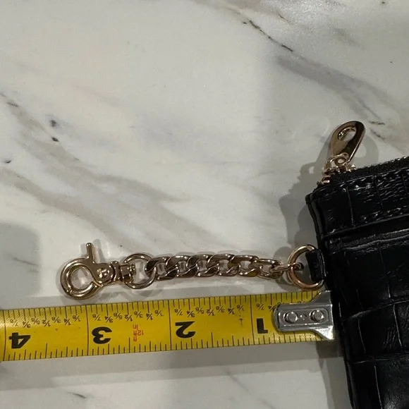 Dune London Black Mini Clutch Croc Embossed Purse - Picture 5 of 11